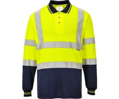 Dvispalviai Polo marškinėliai ilgomis rankovėmis PORTWEST S279, Dydis: XXL, Pw spalvos: Geltona/Navy