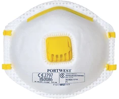 FFP1 respiratorius su vožtuvu Portwest P101, 10 vnt., Pw spalvos: Baltas