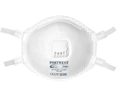 FFP3 respiratorius PORTWEST P301 su vožtuvu (10vnt), Pw spalvos: Baltas