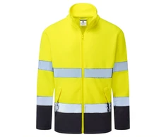 Flisinis PORTWEST ES251 užtrauktuku užsegamas džemperis, Dydis: 4XL, Pw spalvos: Geltona/Navy