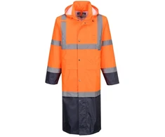 Gerai matomas PORTWEST H446 apsiaustas nuo lietaus, Dydis: 4XL, Pw spalvos: Oranžinis/Navy