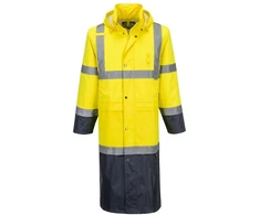 Gerai matomas PORTWEST H446 apsiaustas nuo lietaus, Dydis: 6XL, Pw spalvos: Geltona/Navy
