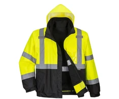 Gero matomumo aukščiausios kokybės PORTWEST S365 3 viename Bomber striukė, Dydis: XL, Pw spalvos: Geltona/Juodas