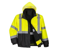 Gero matomumo aukščiausios kokybės PORTWEST S365 3 viename Bomber striukė, Dydis: 4XL, Pw spalvos: Geltona/Juodas