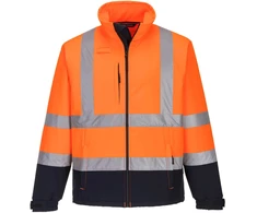 Gero matomumo kontrastinga PORTWEST S425 Softshell striukė, Dydis: XL, Pw spalvos: Oranžinis/Navy