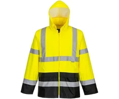 Gero matomumo kontrastingų spalvų PORTWEST H443 striukė nuo lietaus, Dydis: XL, Pw spalvos: Oranžinis/Navy