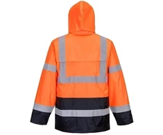 Gero matomumo kontrastingų spalvų PORTWEST H443 striukė nuo lietaus, Dydis: L, Pw spalvos: Oranžinis/Navy