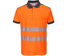 Gero matomumo Polo marškinėliai Portwest T180, Dydis: M, Pw spalvos: Oranžinis/Navy