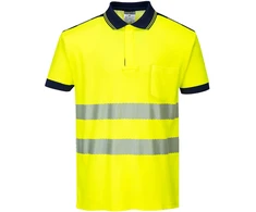 Gero matomumo Polo marškinėliai Portwest T180, Dydis: M, Pw spalvos: Geltona/Navy
