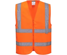 Gero matomumo PORTWEST C375 liemenė su atspindinčia juosta ir užtrauktuku, Dydis: XXL, Pw spalvos: Oranžinis