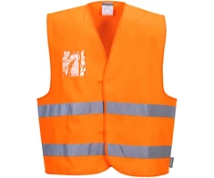 Gero matomumo PORTWEST C475 liemenė su dvipusiu asmens dokumento laikikliu, Dydis: XX/3X, Pw spalvos: Geltona