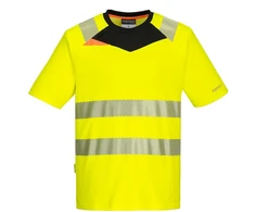Gero matomumo PORTWEST DX413 sportiniai marškinėliai trumpomis rankovėmis, Dydis: XXL, Pw spalvos: Oranžinis/Juodas