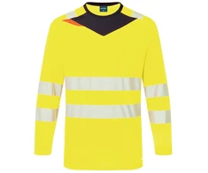 Gero matomumo PORTWEST DX416 sportiniai marškinėliai, Dydis: 5XL, Pw spalvos: Geltona/Juodas