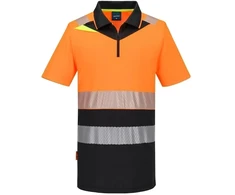Gero matomumo PORTWEST DX435 polo marškinėliai su užtrauktuku, Dydis: L, Pw spalvos: Geltona/Juodas