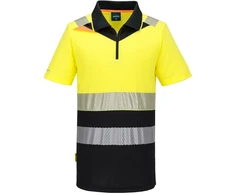 Gero matomumo PORTWEST DX435 polo marškinėliai su užtrauktuku, Dydis: 6XL, Pw spalvos: Oranžinis/Juodas