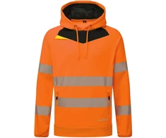 Gero matomumo PORTWEST DX483 darbo džemperis su gobtuvu, Dydis: XL, Pw spalvos: Oranžinis/Juodas