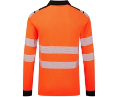 Gero matomumo PORTWEST FR734 polo marškinėliai ilgomis rankovėmis, Dydis: XXL, Pw spalvos: Oranžinis/Juodas