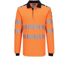 Gero matomumo PORTWEST FR734 polo marškinėliai ilgomis rankovėmis, Dydis: XL, Pw spalvos: Oranžinis/Juodas