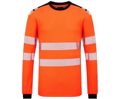 Gero matomumo PORTWEST FR736 sportiniai marškinėliai ilgomis rankovėmis, Dydis: XXXL, Pw spalvos: Oranžinis/Juodas