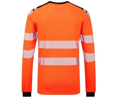 Gero matomumo PORTWEST FR736 sportiniai marškinėliai ilgomis rankovėmis, Dydis: XXXL, Pw spalvos: Oranžinis/Juodas