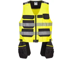 Gero matomumo PORTWEST PW308 1 klasės liemenė įrankiams, Dydis: XXL, Pw spalvos: Geltona/Juodas