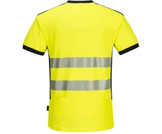 Gero matomumo PORTWEST PW310 sportiniai marškinėliai su V apykakle, Dydis: XL, Pw spalvos: Geltona/Juodas