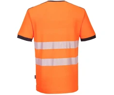 Gero matomumo PORTWEST PW310 sportiniai marškinėliai su V apykakle, Dydis: XXL, Pw spalvos: Oranžinis/Juodas