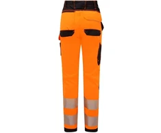 Gero matomumo PORTWEST PW385 moteriškos tamprios darbo kelnės, Dydis: 38, Pw spalvos: Oranžinis/Juodas