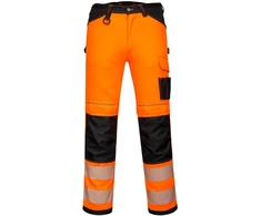 Gero matomumo PORTWEST PW385 moteriškos tamprios darbo kelnės, Dydis: 38, Pw spalvos: Oranžinis/Juodas