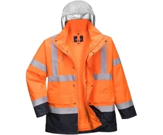 Gero matomumo PORTWEST S471 4 viename kontrastinga kelininko striukė, Dydis: L, Pw spalvos: Oranžinis/Navy