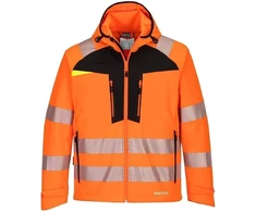Gero matomumo vėjui ir vandeniui atspari PORTWEST DX475 Softshell striukė, Dydis: 5XL, Pw spalvos: Oranžinis/Juodas