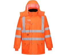 Gero matomumo žieminė PORTWEST RT27 7-in-1 eismo striukė, Dydis: 5XL, Pw spalvos: Oranžinis