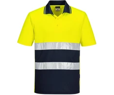 Lengvo svorio kontrastiniai Polo marškinėliai Portwest S175, Dydis: XL, Pw spalvos: Geltona/Teal