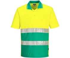 Lengvo svorio kontrastiniai Polo marškinėliai Portwest S175, Dydis: XL, Pw spalvos: Geltona/Teal