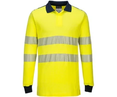 Liepsnoms atsparūs gero matomumo Polo marškinėliai Portwest FR702, Dydis: XXXL, Pw spalvos: Geltona/Navy