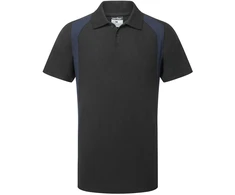 Polo marškinėliai PORTWEST CD812 trumpomis rankovėmis, Dydis: S, Pw spalvos: Juodas/Pilkas