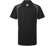 Polo marškinėliai PORTWEST CD812 trumpomis rankovėmis, Dydis: XXL, Pw spalvos: Juodas/Pilkas