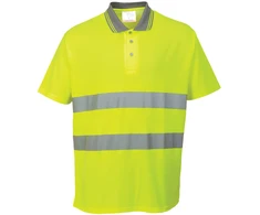 Polo marškinėliai PORTWEST S171, su kontrastine kitos spalvos apykakle, Dydis: 4XL, Pw spalvos: Geltona
