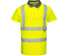 Polo marškinėliai trumpomis rankovėmis PORTWEST S477, gero matomumo, Dydis: XXXL, Pw spalvos: Geltona