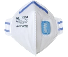 Portwest Sulankstomas P251 FFP2 respiratorius su vožtuvu 20vnt, Pw spalvos: Baltas