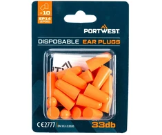PU putos ausų kaištukai PORTWEST EP14 blisterinėje pakuotėje (10 porų), Pw spalvos: Oranžinis