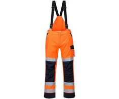 Puskombinezonis apsaugantis nuo lietaus ir elektros iškrovos PORTWEST MV71, Dydis: XL, Pw spalvos: Oranžinis/Navy