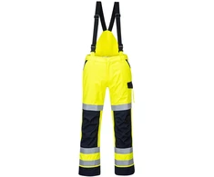 Puskombinezonis apsaugantis nuo lietaus ir elektros iškrovos PORTWEST MV71, Dydis: XXXL, Pw spalvos: Geltona/Navy