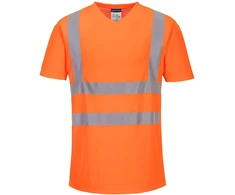 Sportiniai PORTWEST S179 V kaklo marškinėliai su tinkliniais įsiuvais, Dydis: 4XL, Pw spalvos: Oranžinis