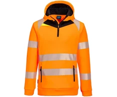 Šviesa atspindintis džemperis su gobtuvu Portwest DX482, Dydis: 5XL, Pw spalvos: Oranžinis/Juodas