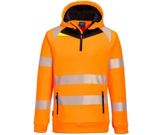 Šviesa atspindintis džemperis su gobtuvu Portwest DX482, Dydis: XL, Pw spalvos: Oranžinis/Juodas
