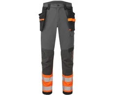 Tamprios kelnės su kišenėmis Portwest EV442, Dydis: 33, Pw spalvos: Oranžinis/Metal Pilkas