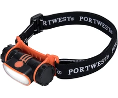 USB pakraunamas PORTWEST PA70 LED galvos žibintuvėlis, Pw spalvos: Juodas