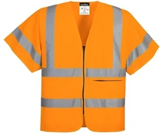 Užtrauktuku užsegama liemenė PORTWEST C372 su pusrankovėmis, Dydis: 4XL, Pw spalvos: Geltona