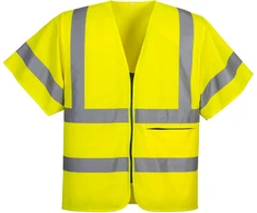 Užtrauktuku užsegama liemenė PORTWEST C372 su pusrankovėmis, Dydis: 5XL, Pw spalvos: Oranžinis